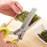 15CMMinced 5 Layers Basil Rosemary Kitchen Multi-Layers scissor