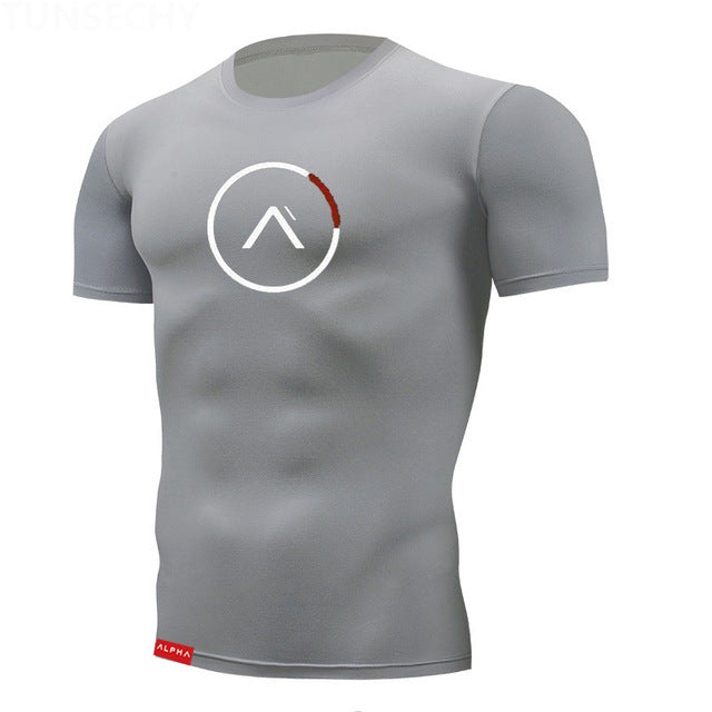 Tight t shirt Mens Short Sleeve Running Shirts Quick Dry Compression