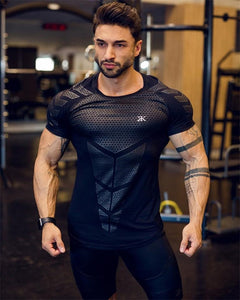 GYM Sport Running Men T shirt Fitness Slim High Elasticity