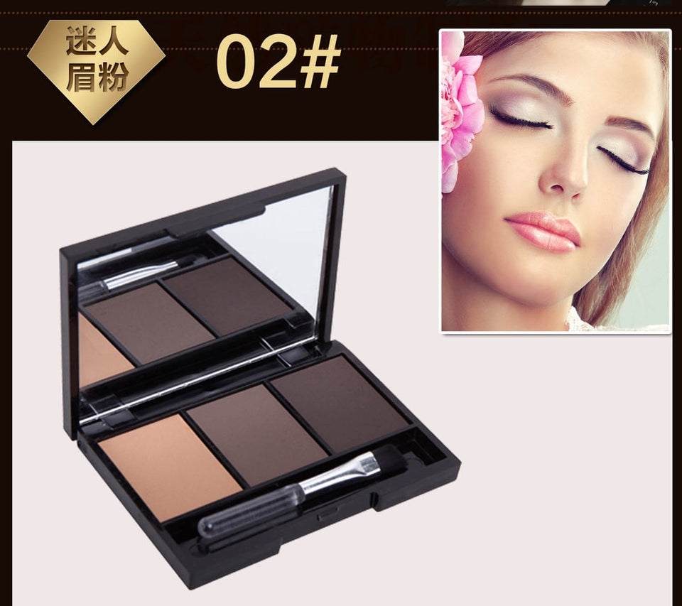 3 Color Eyebrow Powder Palette Cosmetic Brand Eye Brow Enhancer Professional Waterproof Makeup