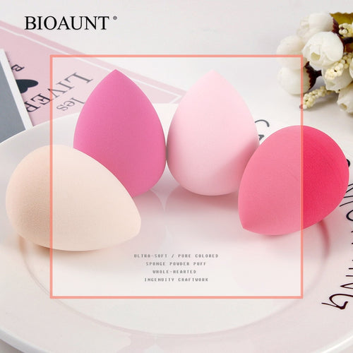 BIOAUNT New 6 Colors of Pro Face Foundation Sponge Powder Puff Drop-shaped Smooth Cosmetic